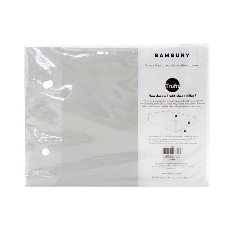 Fitted Sheet - Bambury Tru Fit King (Silver)