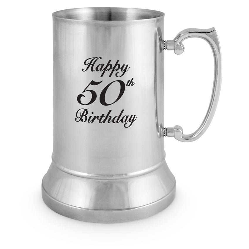 Beer Mug (Stainless Steel) - 50th Birthday -535ml