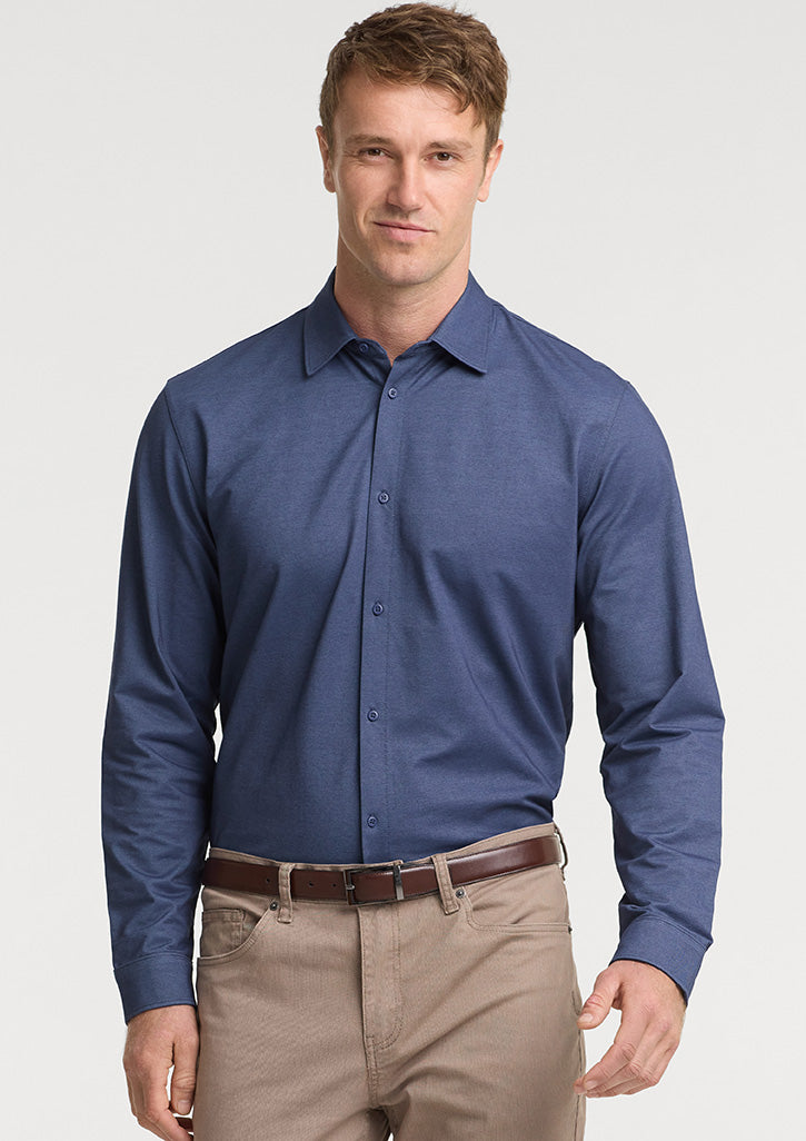 Venture Mens Long Sleeve Shirt - Denim Blue
