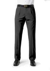 Mens Classic Pleat Front Pant - Charcoal - Size 122 - Biz Collection