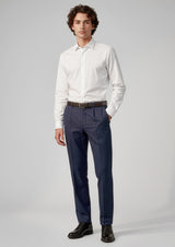 Classic Mens Pleat Pant - Charcoal Marle