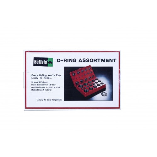 O Ring Assortment O-ring407 with 407 pieces in various sizes, ideal for sealing and repairs on diverse applications.