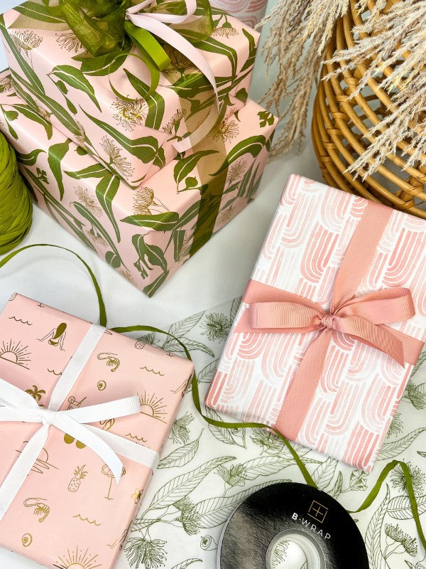 Wrapping Paper - Watercolour Arches on Matte Dusty Pink