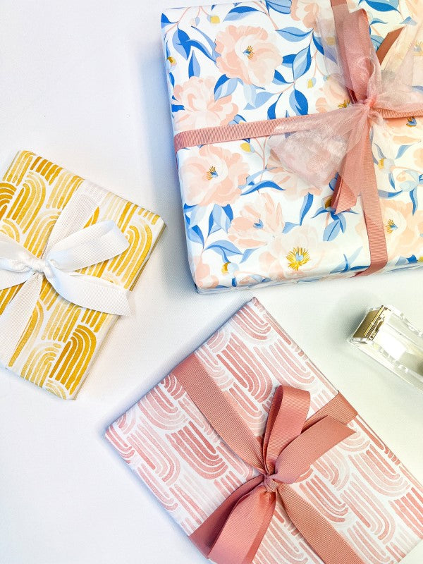 Wrapping Paper - Watercolour Arches on Matte Mustard