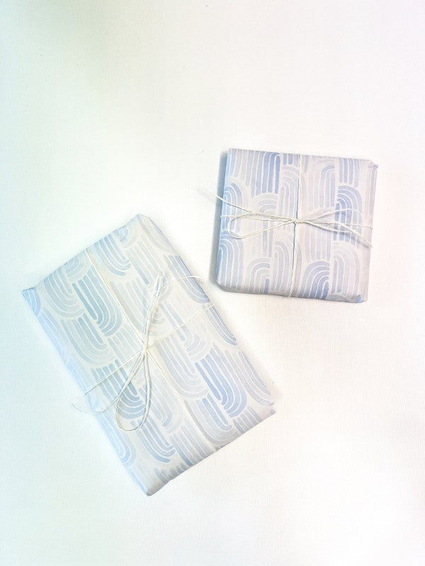 Wrapping Paper - Watercolour Arches on Matte Powder Blue