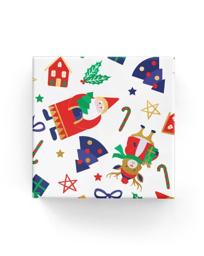 Gift Wrap - Santa and Friends (Red Green Blue)