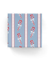 Gift Wrap - Candy Canes on Matte (French Blue Red)