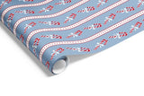 Gift Wrap - Candy Canes on Matte (French Blue Red)