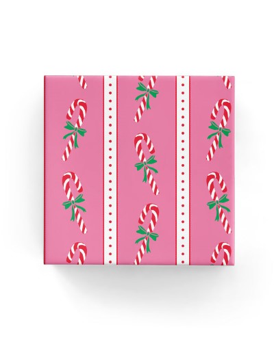 Gift Wrap - Candy Canes (Pink Red Green)