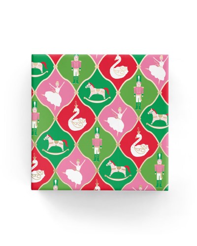 Gift Wrap - Xmas Ornaments (Pink Green Red)