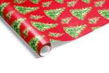 Gift Wrap - Watercolour Trees (Red)