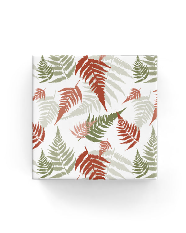 Wrapping Paper Roll - Fern Silhouettes Wrap Chestnut Green (60cm)