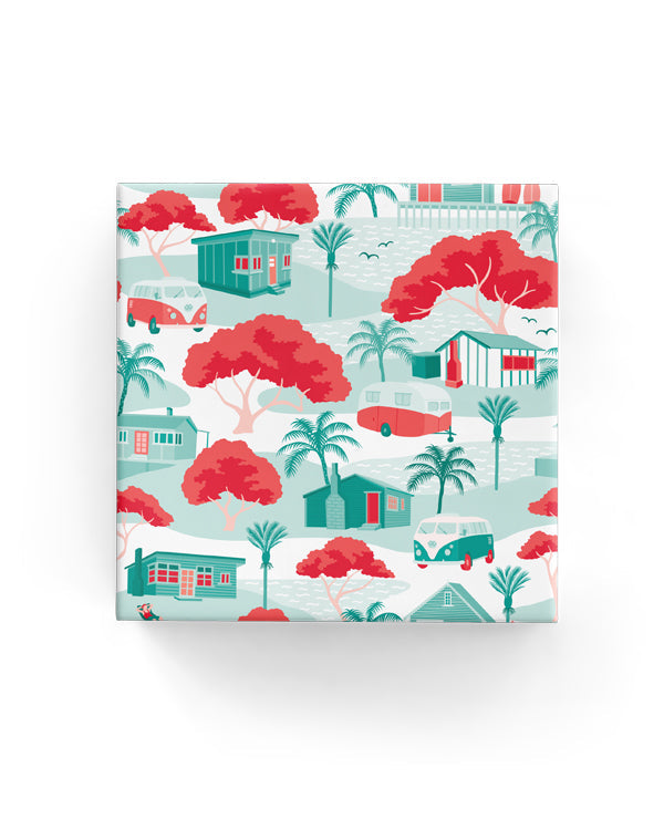Wrapping Paper Roll - Holiday on Matte Red Green (60cm)