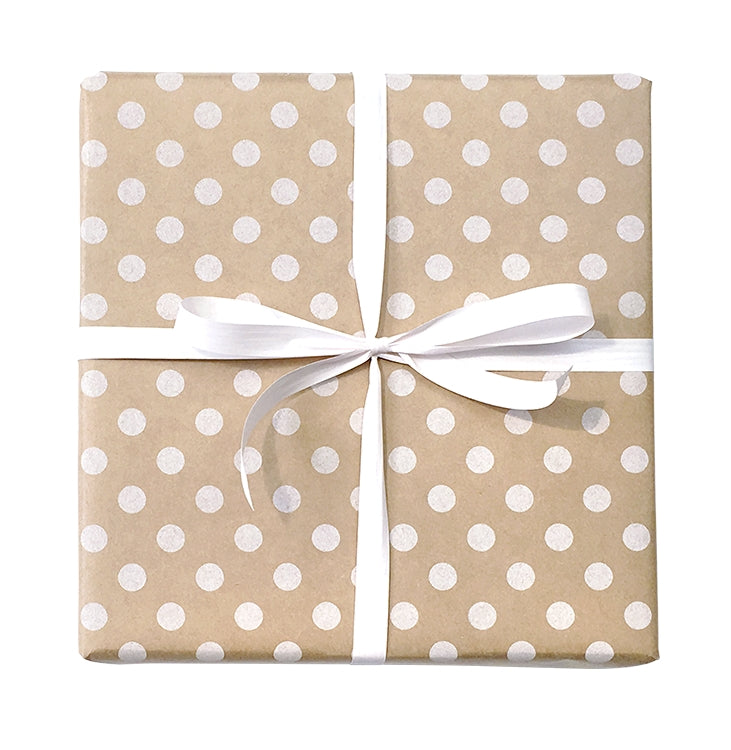 Wrapping Paper Roll - Spot On Kraft Wrap White (60cm)