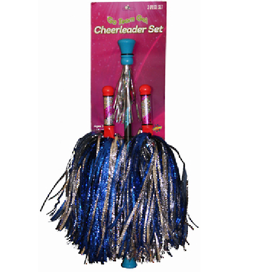 Cheerleader Set - Baton & Pompoms - Blue