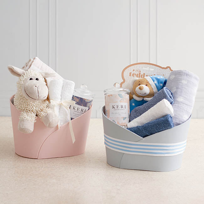 Hamper Bucket Oval Medium Baby Pink