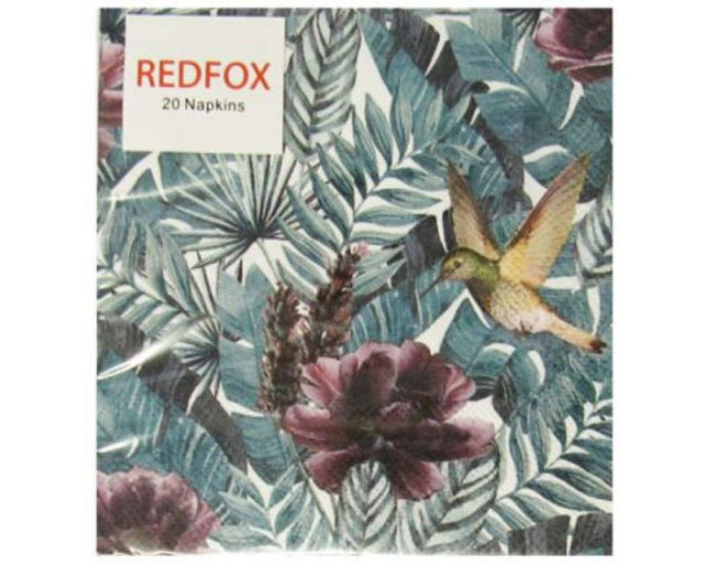 Stylish garden-themed cocktail napkins, 3-ply, 25x25 cm, perfect for entertaining, packs of 20 from Smartfox AU.