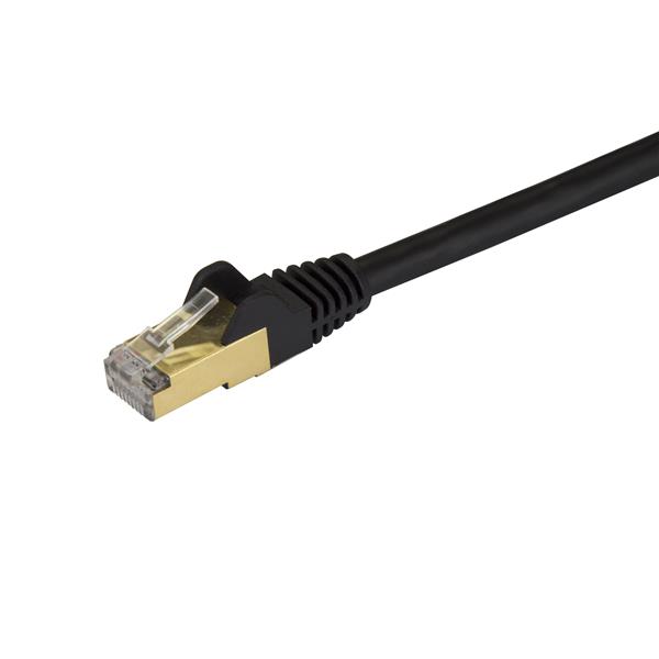 High-Speed 1m CAT6a Ethernet Cable - 10GbE STP Snagless for 100W PoE - Black