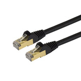 High-Speed 1m CAT6a Ethernet Cable - 10GbE STP Snagless for 100W PoE - Black