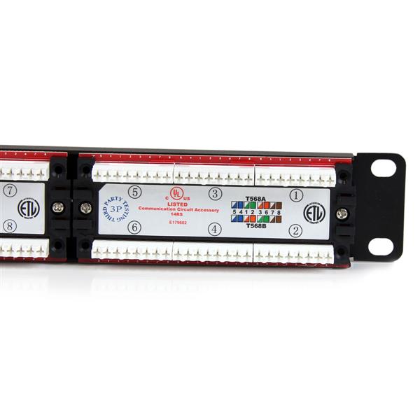 24-Port Rackmount Cat 6 Patch Panel | 1U 110-Type Termination for LAN & Voice Applications