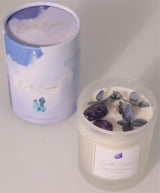 Crystal Soy Wax Candle - Hydrangea Amethyst Frankincense and White Lotus