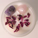 Crystal Soy Wax Candle - Amethyst Lavender Cedarwood and Rose Petals