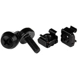 High-Quality 10-32 Server Rack Screws and Nuts - 50 Pack - Black - TAA Compliant Hardware