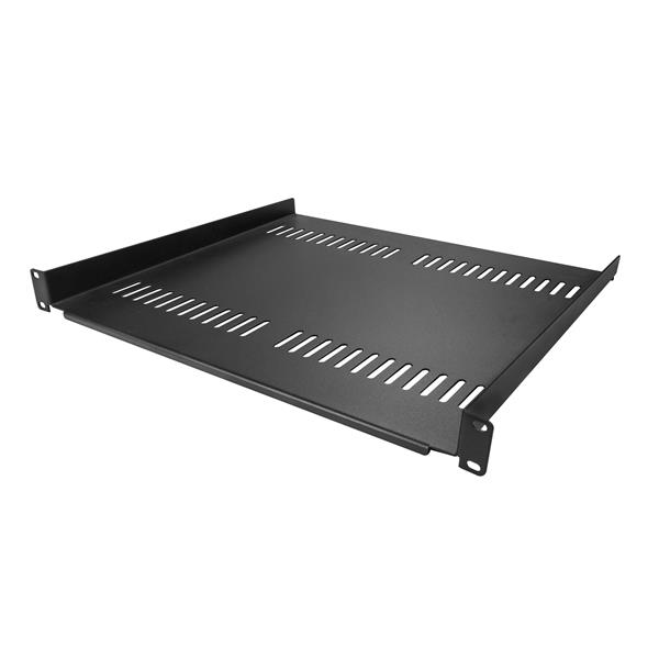 Vented 1U Rack Shelf - 40 cm (16 in.) Deep, Durable Steel for IT & AV Equipment Storage