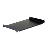 1U Vented Rack Shelf - 25 cm Deep, Heavy-Duty Steel for 19-inch Server Racks, 44 lb Capacity