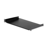 1U Vented Rack Shelf - 25 cm Deep, Heavy-Duty Steel for 19-inch Server Racks, 44 lb Capacity