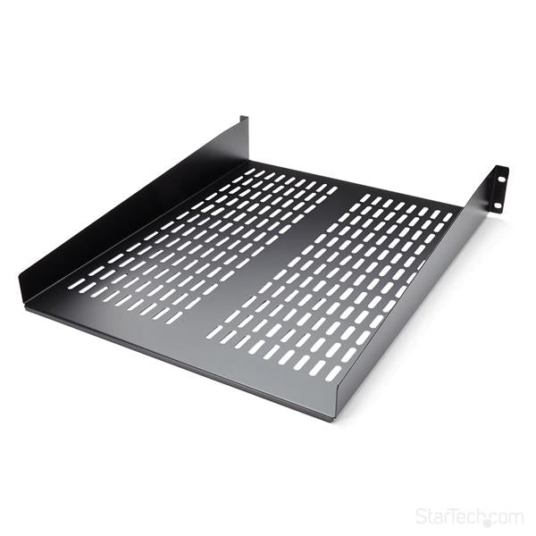 2U Vented Server Rack Shelf - 22in Deep Heavy-Duty Cantilever Shelf for Equipment Storage