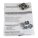 2U Vented Server Rack Shelf - 22in Deep Heavy-Duty Cantilever Shelf for Equipment Storage