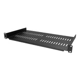 Vented 1U Rack Shelf - 25 cm Deep, Ideal for 19 in. Server Racks and IT Equipment Storage