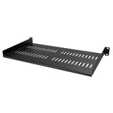 Vented 1U Rack Shelf - 25 cm Deep, Ideal for 19 in. Server Racks and IT Equipment Storage