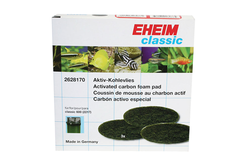 Eheim Classic 600 filter pad - Carbon 3pk