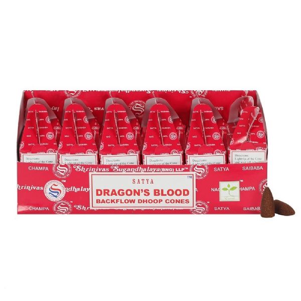 Satya Dragon's Blood Backflow Incense Cone 6 Pkts x 24 Cones