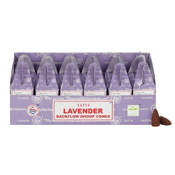 Satya Lavender Backflow Incense Cone 6 Pkts x 24 Cones
