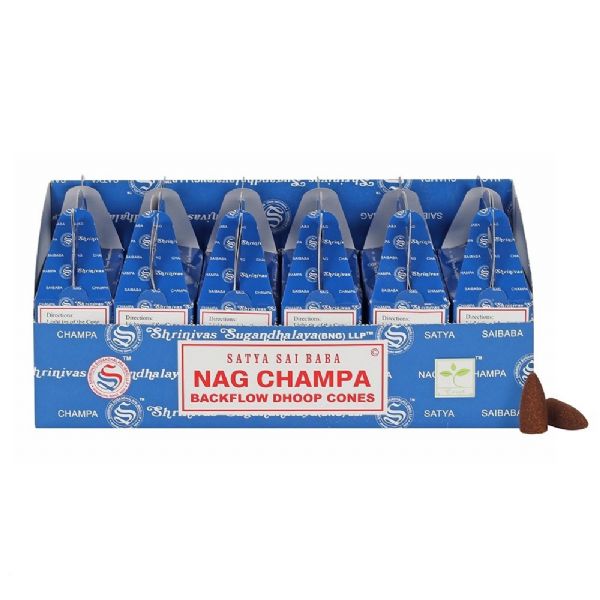 Satya Nag Champa Backflow Incense Cone 6 Pkts x 24 Cones