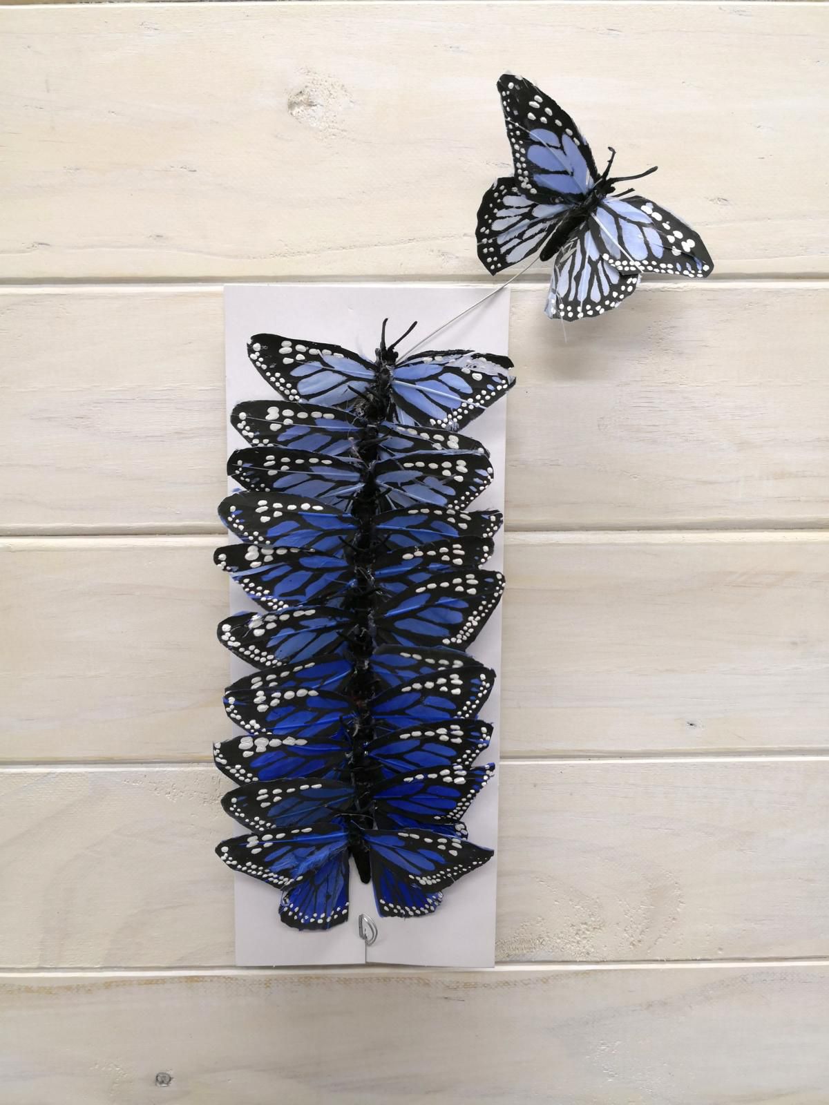9cm Monarch Feather Butterfly Blue x 12