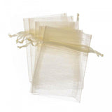 Organza Bag Ivory Pack of 10. 15x24cmH.