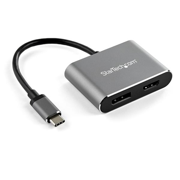 USB C Multiport Video Adapter - 4K HDR HDMI DisplayPort for Laptops - Space Gray