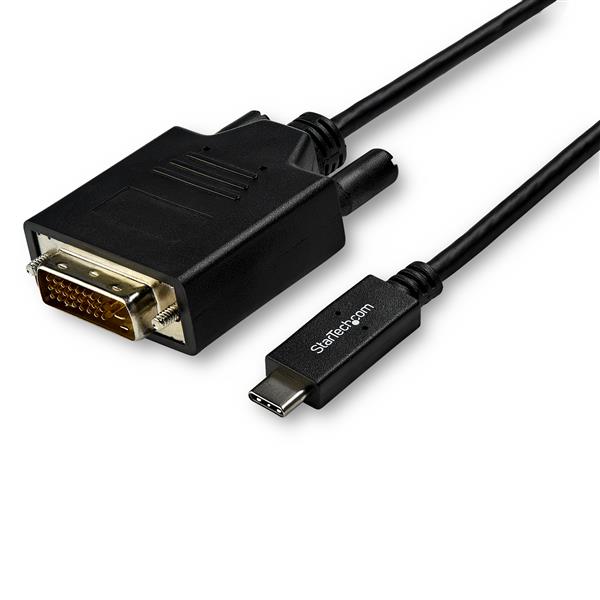 6.6' USB-C to DVI cable for 1920x1200 video, perfect for Thunderbolt 3 and USB Type-C device connections.