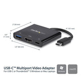 USB-C to 4K HDMI Adapter with Power Delivery & USB-A Port for Dual Monitor Setup