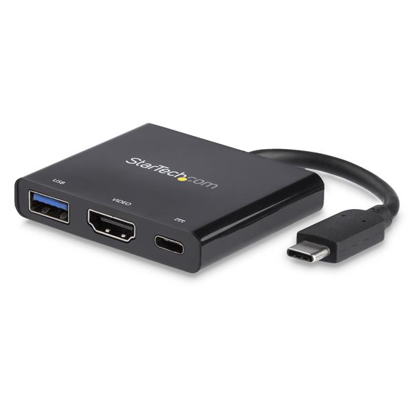 USB-C to 4K HDMI Adapter with Power Delivery & USB-A Port for Dual Monitor Setup