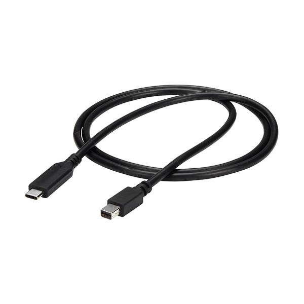 1m USB-C to Mini DisplayPort Cable - 4K 60Hz Ultra HD - Thunderbolt 3 Compatible - Black