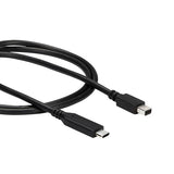 1m USB-C to Mini DisplayPort Cable - 4K 60Hz Ultra HD - Thunderbolt 3 Compatible - Black