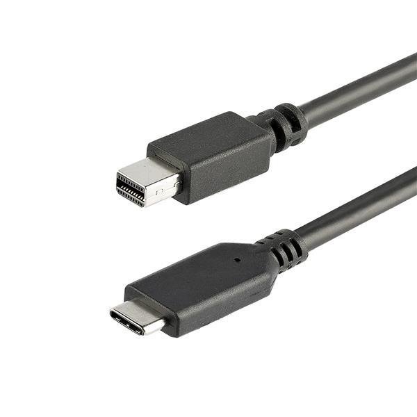 1m USB-C to Mini DisplayPort Cable - 4K 60Hz Ultra HD - Thunderbolt 3 Compatible - Black