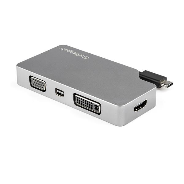 4-in-1 USB-C Multiport Video Adapter - HDMI, VGA, DVI, Mini DisplayPort - 4K 60Hz