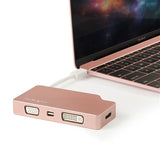 4-in-1 USB-C Multiport Video Adapter - HDMI, VGA, DVI, Mini DisplayPort - Rose Gold