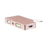 4-in-1 USB-C Multiport Video Adapter - HDMI, VGA, DVI, Mini DisplayPort - Rose Gold